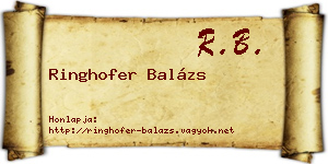 Ringhofer Balázs névjegykártya